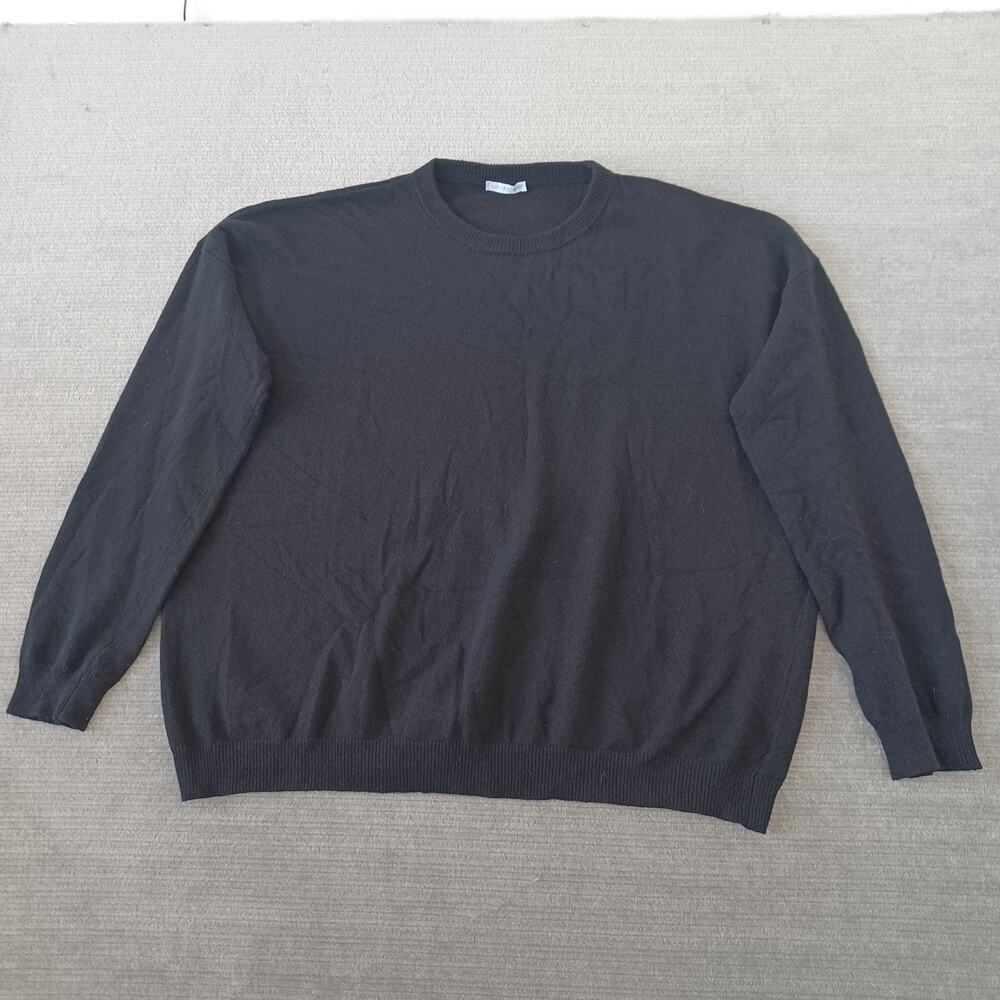 Lost & Found Cashmere Sweater Mens Large Black Crew Stretch Casual Oversized